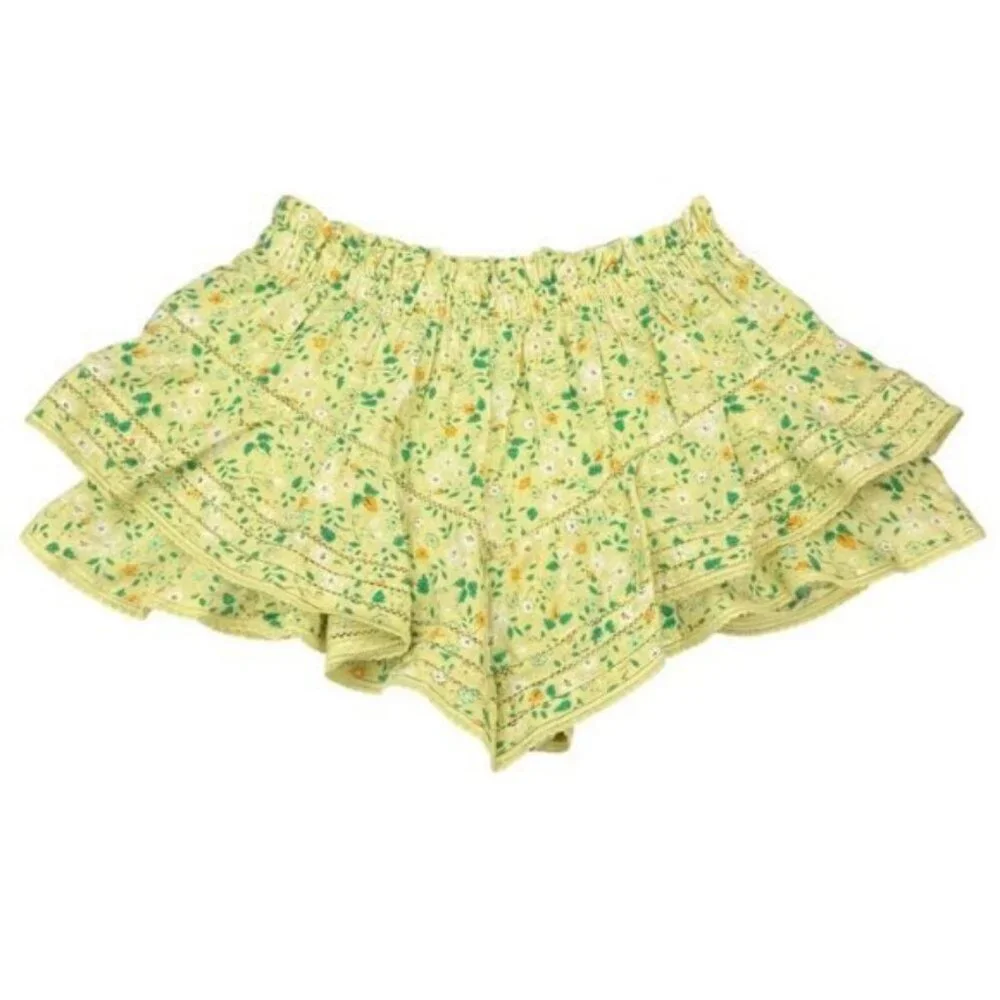 Aerie Flounce Floral Yellow Women's Skort Size Large - Picture 5 of 6